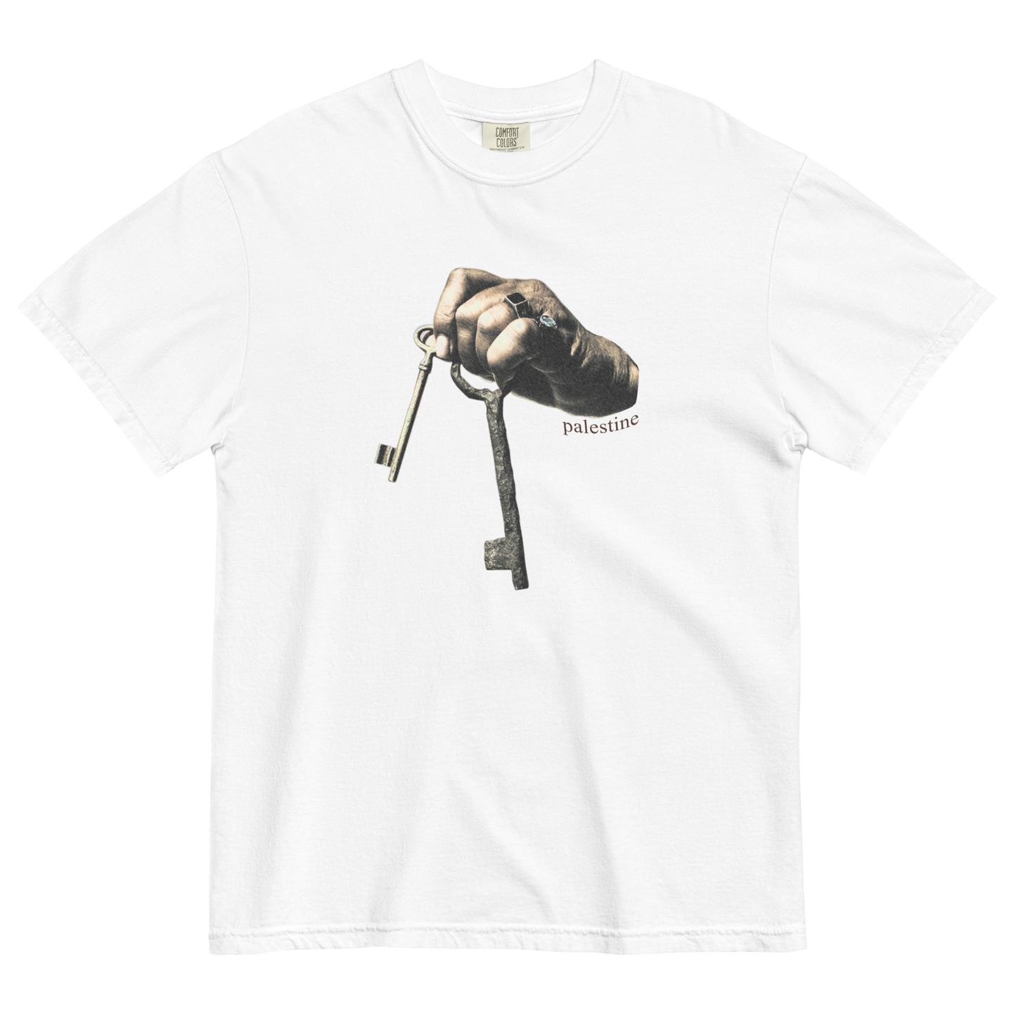 Palestine Key Tee White